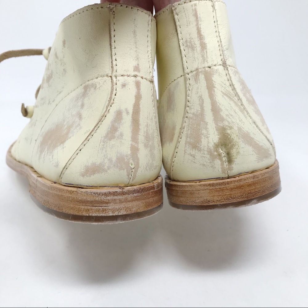 Beek Two Birds Bunting Chukka Booties Boots Handmade Leather Sanded White 8 new - Picture 8 of 15
